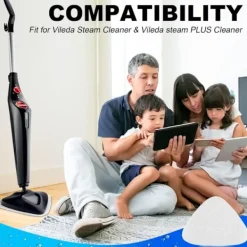 Clearance 8 stycken påfyllning för Vileda ångmopp, mikrofibermoppöverdrag kompatibelt med Vileda Steam och Vileda Steam Plus ångrengörare