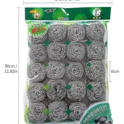 Outlet 20 Stycken Rostfria Stål Skursvampar Rostfri Ståltråd Kökspanna