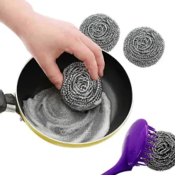 Outlet 20 Stycken Rostfria Stål Skursvampar Rostfri Ståltråd Kökspanna