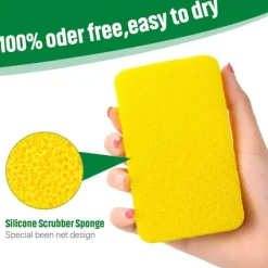 Best OCEAN 10 stycken Silikon Disksvampar Silikon Skrubbsvamp Återanvändbar Köks Skrubb Rengöringssvamp Mjuk Disksvamp för Diskar Frukt Grönsaker