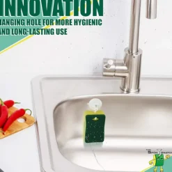 Online J-star 12 stycken Skrubbstädmaterial - Köksdisksvamp med krokhållare