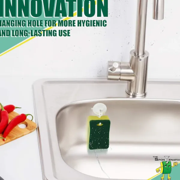 Online J-star 12 stycken Skrubbstädmaterial - Köksdisksvamp med krokhållare