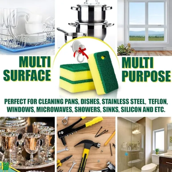 Online J-star 12 stycken Skrubbstädmaterial - Köksdisksvamp med krokhållare