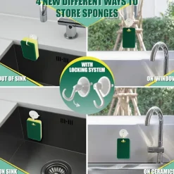 Online J-star 12 stycken Skrubbstädmaterial - Köksdisksvamp med krokhållare