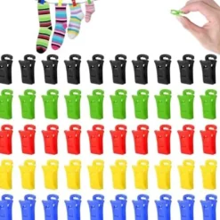 Best 50 Stycken Sock KlämmorSock Klämmor för Tvättmaskin och Torktumlare Sock Klämmor med Hängande KrokarMultifunktionell Sock Klämma Kläder