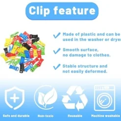 Best 50 Stycken Sock KlämmorSock Klämmor för Tvättmaskin och Torktumlare Sock Klämmor med Hängande KrokarMultifunktionell Sock Klämma Kläder