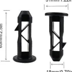 Best DAO 10 Stycken Soptunne Lock Gångjärnstappar 65mm X 18mm Plast Utomhus Soptunne Lock Tappfästen -gt [db]