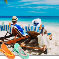 Clearance 4 Stycken Strandhandduksklämmor, Toffelhandduksklämmor för Solstolar, Stora Tvättklädnypor, Strandklämmor för Handdukar Tvätt Solbädd