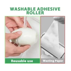 Sale Generic 2 stycken återanvändbara tvättbara luddrullar, anti-hårklädesborste, mini bärbar luddrulle, luddrulle