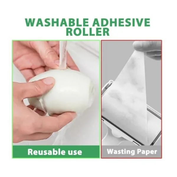 Sale Generic 2 stycken återanvändbara tvättbara luddrullar, anti-hårklädesborste, mini bärbar luddrulle, luddrulle