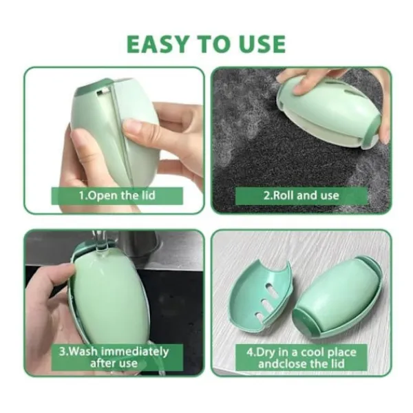 Sale Generic 2 stycken återanvändbara tvättbara luddrullar, anti-hårklädesborste, mini bärbar luddrulle, luddrulle