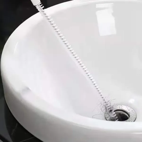 Hot 2 stycken tvättborste för rengöring av avlopp Flexibel avloppsborste för hår catcher för igensättning av tvättställ (2 stycken)