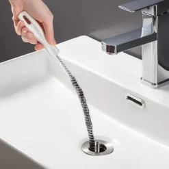 Hot 2 stycken tvättborste för rengöring av avlopp Flexibel avloppsborste för hår catcher för igensättning av tvättställ (2 stycken)