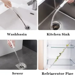 Hot 2 stycken tvättborste för rengöring av avlopp Flexibel avloppsborste för hår catcher för igensättning av tvättställ (2 stycken)