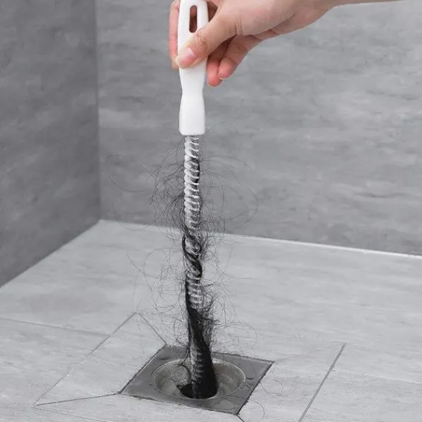 Hot 2 stycken tvättborste för rengöring av avlopp Flexibel avloppsborste för hår catcher för igensättning av tvättställ (2 stycken)