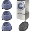 Discount 4 Stycken Tvättmaskinsfötter med Gummikudde, Anti-vibrationsfötter för Tvättmaskiner och Torktumlare, Anti-vibrationskuddar L