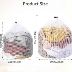 Outlet 2 Stycken Tvättsäck med Dragsko, Mesh Tvättsäck för Tvättmaskin, Mesh Tvättsäck (20x24/24x32 tum)