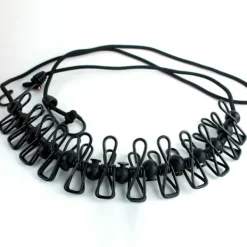 Outlet 1 svart bärbar tvättlina, elastisk tvättlina, justerbar