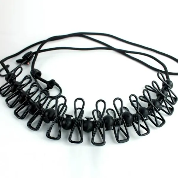 Outlet 1 svart bärbar tvättlina, elastisk tvättlina, justerbar