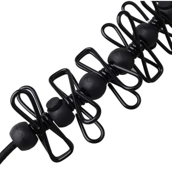 Outlet 1 svart bärbar tvättlina, elastisk tvättlina, justerbar