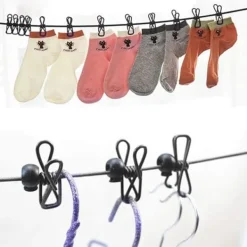 Outlet 1 svart bärbar tvättlina, elastisk tvättlina, justerbar