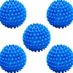 Clearance 5 torkbollar, återanvändbara torkbollar, tumlartorkbollar, igelkottbollar, torkbollar för tumlare och torktumlare, 5 st (blå)