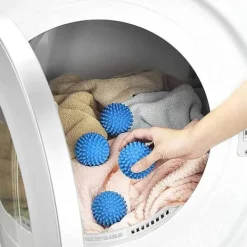 Clearance 5 torkbollar, återanvändbara torkbollar, tumlartorkbollar, igelkottbollar, torkbollar för tumlare och torktumlare, 5 st (blå)