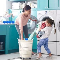 Clearance 5 torkbollar, återanvändbara torkbollar, tumlartorkbollar, igelkottbollar, torkbollar för tumlare och torktumlare, 5 st (blå)