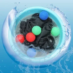 Clearance 5 torkbollar, återanvändbara torkbollar, tumlartorkbollar, igelkottbollar, torkbollar för tumlare och torktumlare, 5 st (blå)