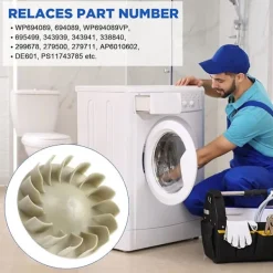 New 694089 Torktumlare fläkt hjul, ersättning torktumlare fläkt montering kompatibel med de flesta torktumlare-ersätter PS11743785 279500