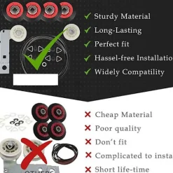 Clearance DMstore 4392067 Torktumlare Reparationskit &w10837240 Torktumlare Idler,279640 Idler Rulle Kompatibel Whirlpool,ersätter 4BY As shown