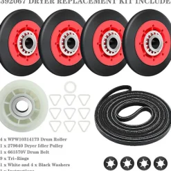 Sale unbranded 4392067 Torktumlare Reparationskit För , , , Torktumlare Inkluderar Wpw10314173 Trumrulle