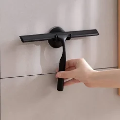 Best 10 tums fönsterskrapa, rostfri duschskärmsskrapa med stark sugkoppskrok för badrum, kök, spegel, bil, fönster- och glasrengöring