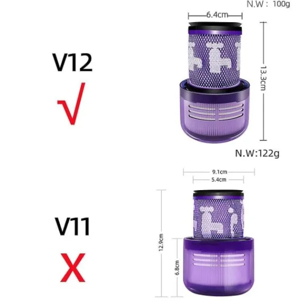 Outlet 2 tvättbara HEPA-filter Dyson V12 Detect Slim Absolute Clean