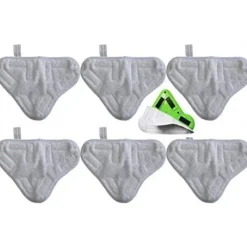 New 6 tvättbara mikrofiber-velcro-dukar för ångmopp, tvättbart överdrag