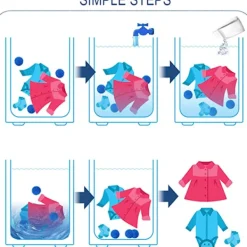 New 6 tvättbollar, torkbollar, kemtvättbollar, tvättba