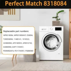 Online 8318084 Tvättmaskin Lockbrytare Ersättningsdel Kompatibel med WhirlPool KenMore-Perfet