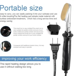 Clearance DAO 220 V 50W Mini Bärbar Elektriskt Strykjärn Hemresor Läder Kläder Rynk Bortskaffande Verktyg Snabb Uppvärmning
