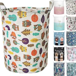 Sale 19,7 Vattentät Vikbar Tvättkorg, Smutsiga Kläder Tvättkorg, Linneförvaringsorganisatör för Leksakssamling (Uggla)