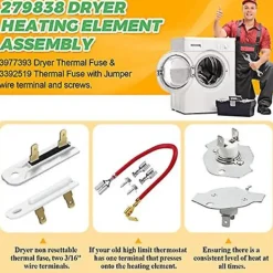279838 W10724237 Torktumlare Värmeelement Kit - Whirlpool Maytag Kenmore