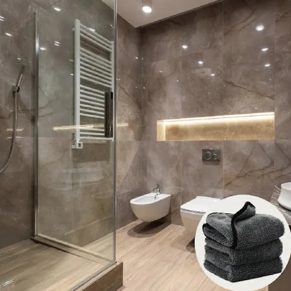 Online 40 x 60 cm Torkduk, XXL Super Duschrum Rengöringsduk, Duschkabinduk för Borttagning av Vatten i Dusch och Badrum, Säg Hejdå till Ränder