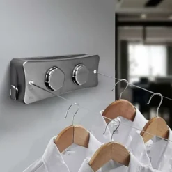 New 2 x 5M Retractable Tvättlina, Väggmonterad Retractable Line wit