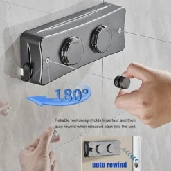 New 2 x 5M Retractable Tvättlina, Väggmonterad Retractable Line wit