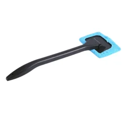 Outlet 1:a Mikrofiber Bilfönsterrengöringsborste Långt Handtag Vindruterengöringsverktyg Ljusblå