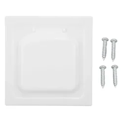 Outlet ABS Utomhus Torktumlare Ventilationsskydd med Dubbla Dörrar för 4-tums Kanal och Ventiler Vit Inkluderar 4 Skruvar