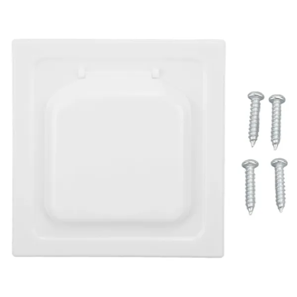 Outlet ABS Utomhus Torktumlare Ventilationsskydd med Dubbla Dörrar för 4-tums Kanal och Ventiler Vit Inkluderar 4 Skruvar