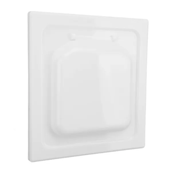 Outlet ABS Utomhus Torktumlare Ventilationsskydd med Dubbla Dörrar för 4-tums Kanal och Ventiler Vit Inkluderar 4 Skruvar