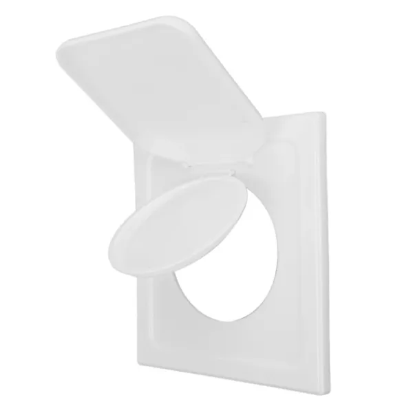 Outlet ABS Utomhus Torktumlare Ventilationsskydd med Dubbla Dörrar för 4-tums Kanal och Ventiler Vit Inkluderar 4 Skruvar