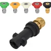 Discount Adapter för högtryckstvätt, 1/4 snabbkoppling kompatibel med Karcher K2-K7, med 5-pack flerstegsmunstycken, tillbehörssats för högtryckstvätt