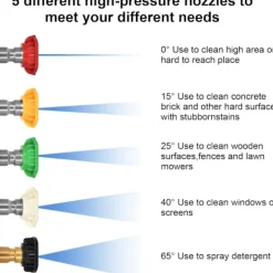 Discount Adapter för högtryckstvätt, 1/4 snabbkoppling kompatibel med Karcher K2-K7, med 5-pack flerstegsmunstycken, tillbehörssats för högtryckstvätt